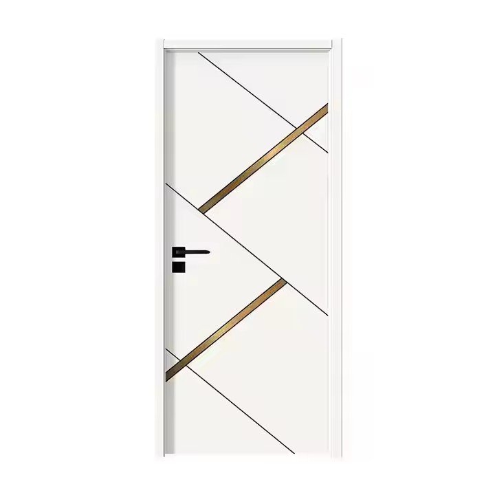 High Quality Modern Waterproof Frame and Accessories Handle PVC Wooden Swing Wood Interior Door