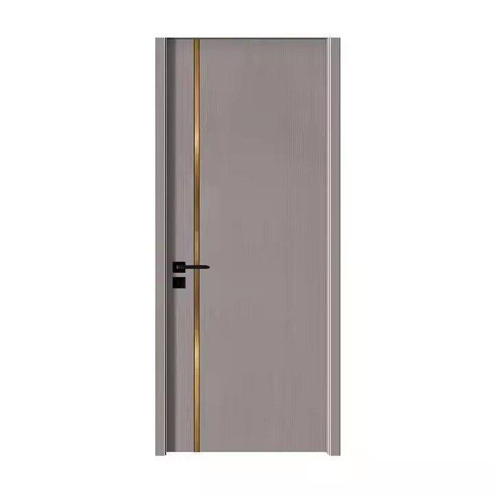 High Quality Modern Waterproof Frame and Accessories Handle PVC Wooden Swing Wood Interior Door