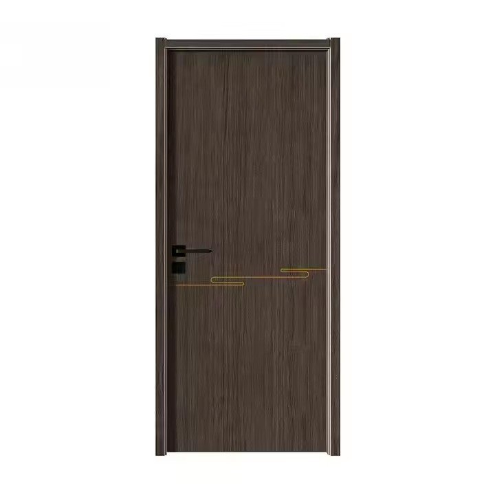 High Quality Modern Waterproof Frame and Accessories Handle PVC Wooden Swing Wood Interior Door
