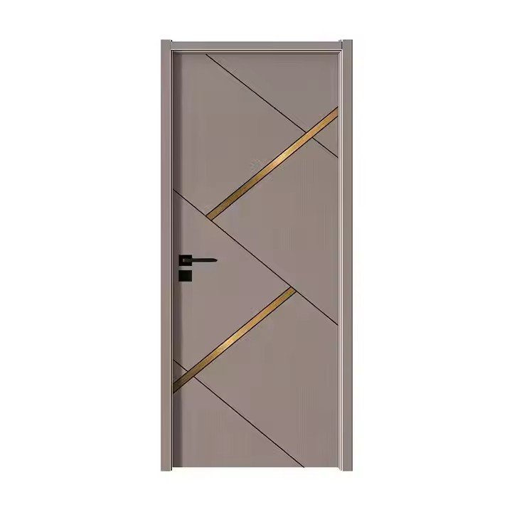 High Quality Modern Waterproof Frame and Accessories Handle PVC Wooden Swing Wood Interior Door