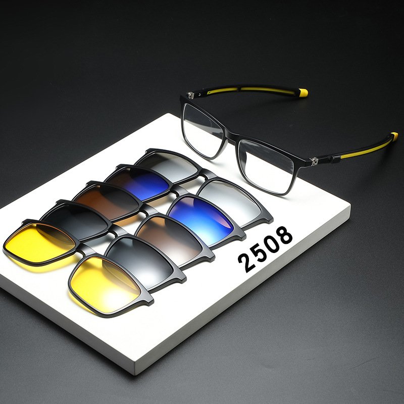 High EU Fashion Designers Night Vision Clip 5 In 1 Sunglasses Pc Polarized Sun Glasses