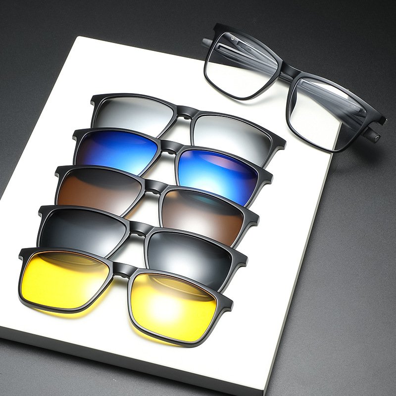 High EU Fashion Designers Night Vision Clip 5 In 1 Sunglasses Pc Polarized Sun Glasses