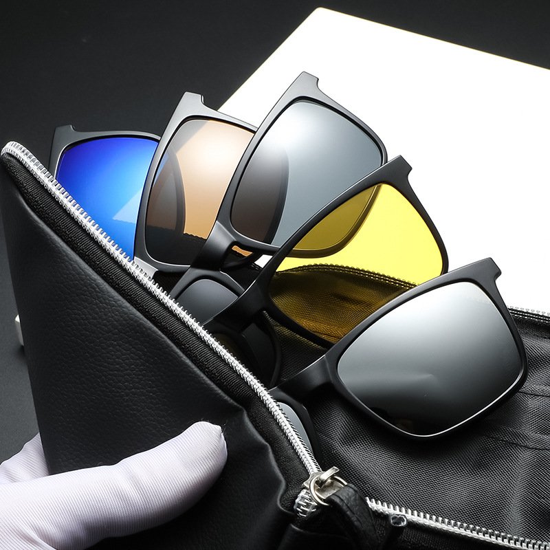 High EU Fashion Designers Night Vision Clip 5 In 1 Sunglasses Pc Polarized Sun Glasses