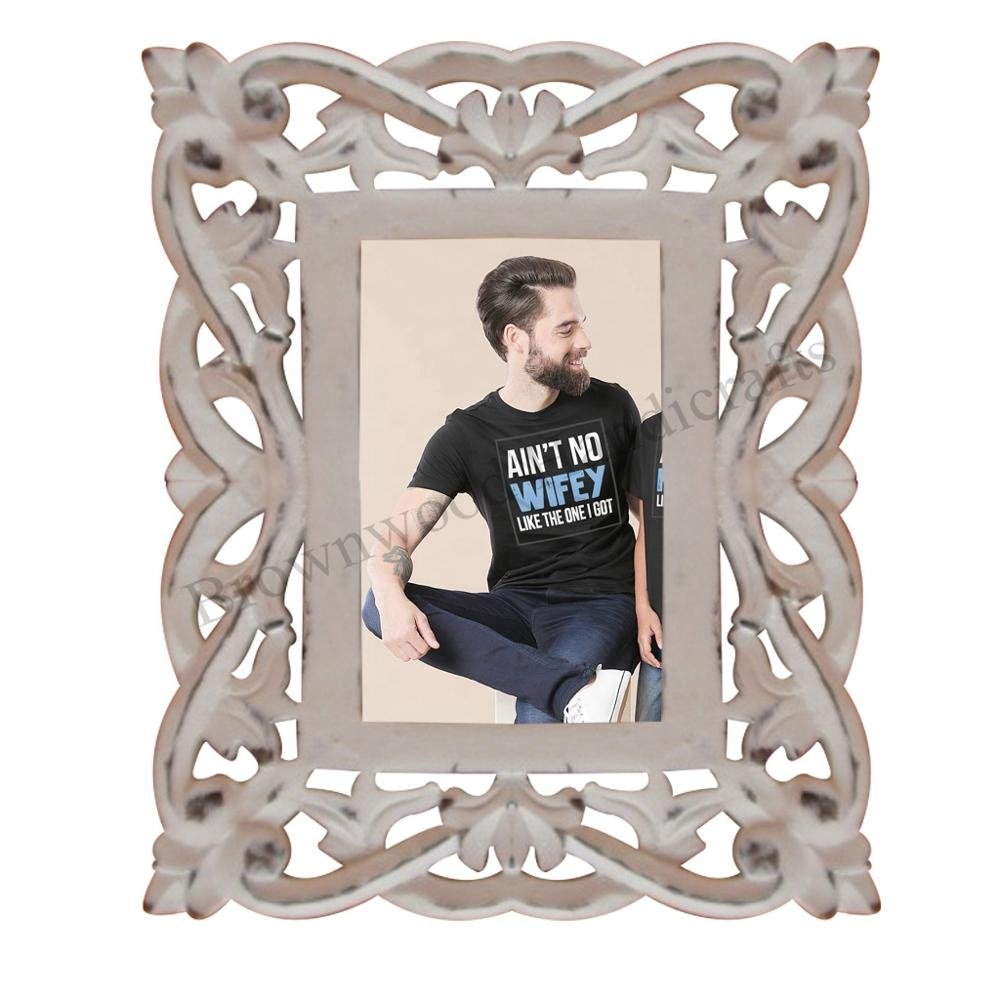 Hot Selling Hand Carved MDF Wood Customized Design Picture Frame For Gifts Use Wooden Rectangular Photo Frame at Good Price