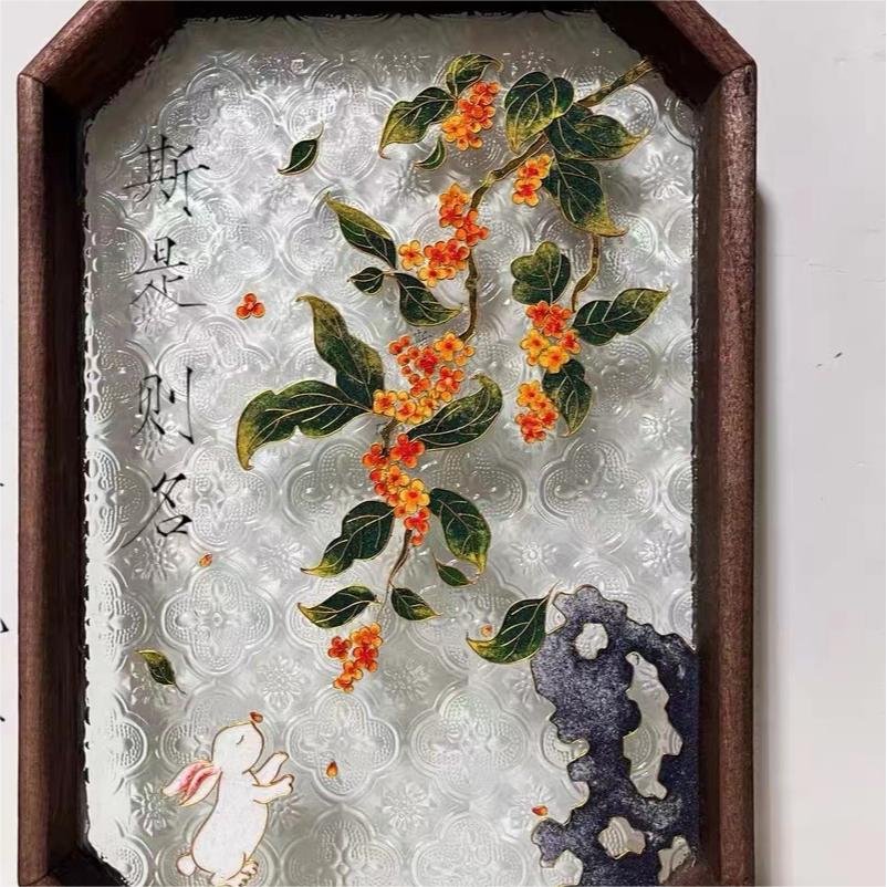 Chinese Cloisonne wire enamel diy material package solid wood tea tray zero base hand hand