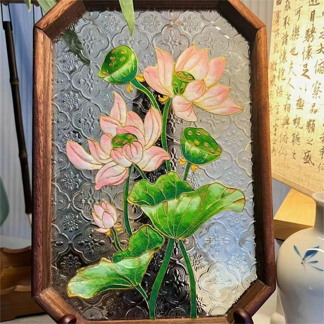 Chinese Cloisonne wire enamel diy material package solid wood tea tray zero base hand hand