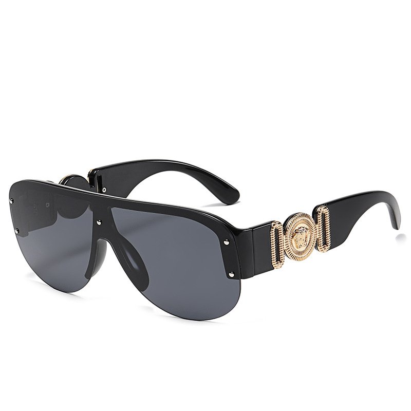 2024 New Arrivals Italian Luxury Style Big Square Frame Fashion One Piece Design OEM China Wholesale Vintage Hexagon Sunglasses