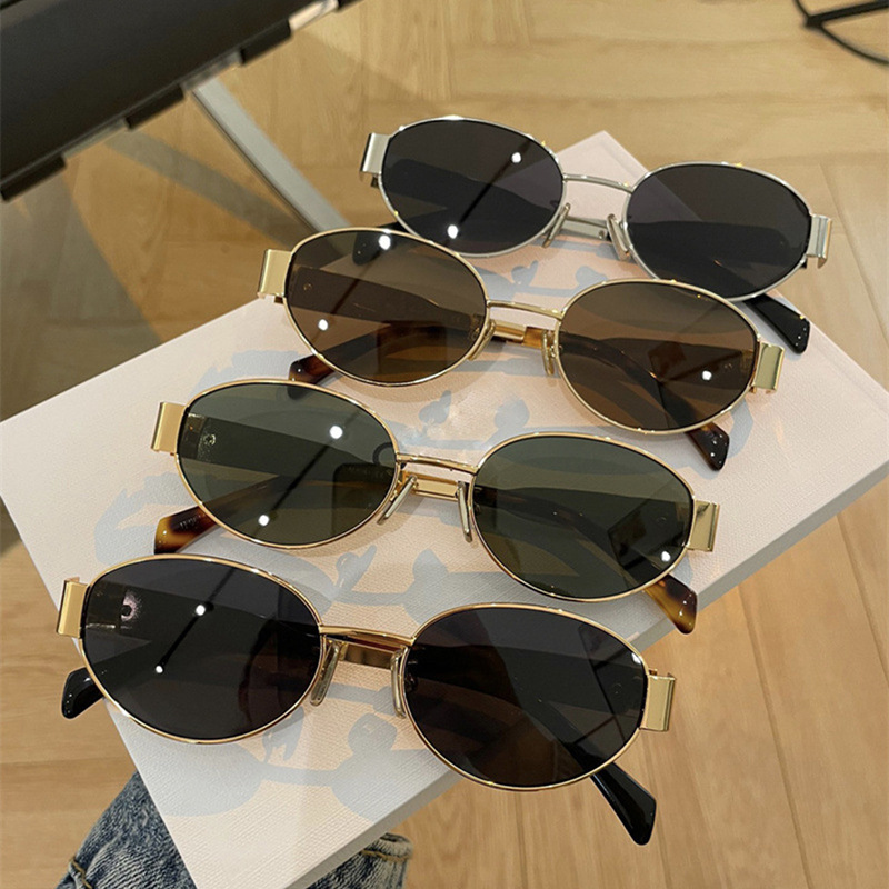 sunglasses 2024 retro vintage punk cool oval sunglasses women men gold metal frame small sun glasses driving shades sunglasses