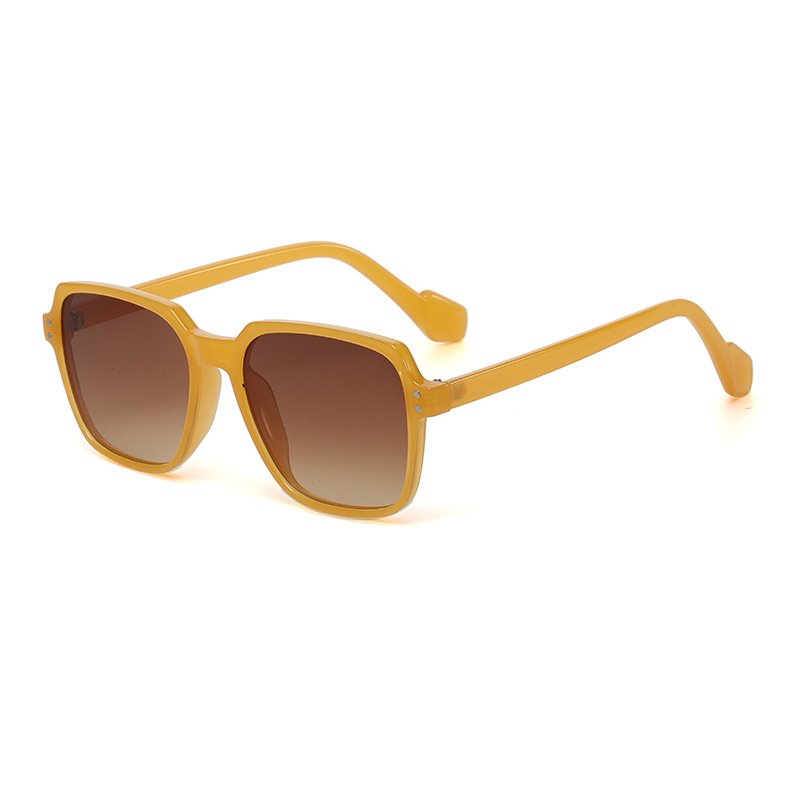 China manufacture wholesale big frame plastic sun glasses fashion yellow lens uv400 male female sunglasses