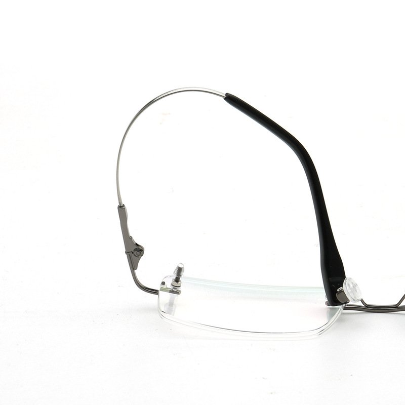 Stock Square rimless Custom prescription glasses High quality flex beta Memory titanium eyeglasses optical frames