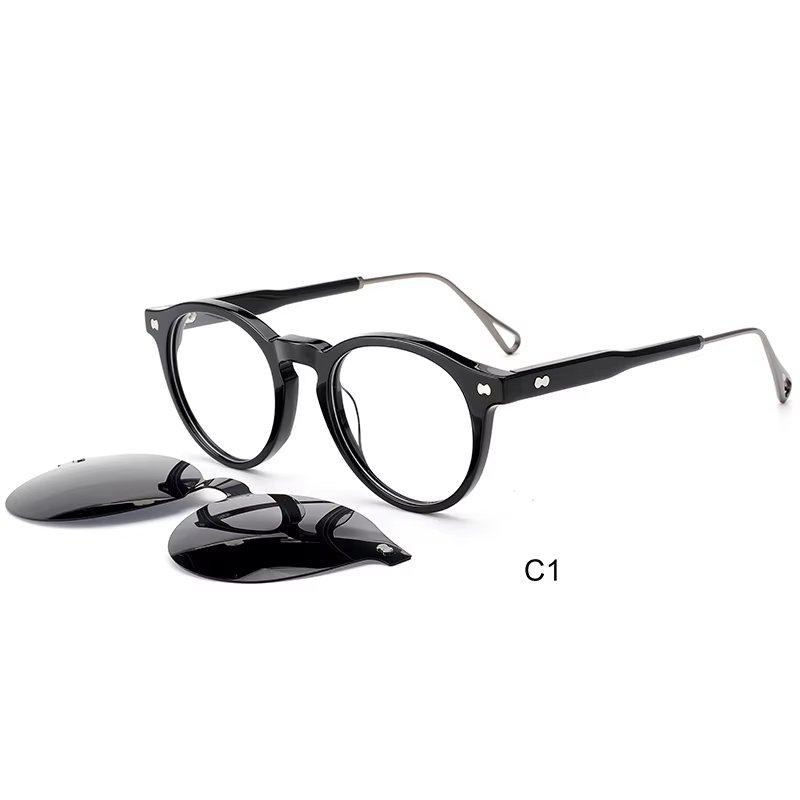 Magnetic Clips Quality Polarized Clip On Sunglasses Clip-On Sun Glasses Fashion Acetate Frames Glasses Sunglasses Custom Logo