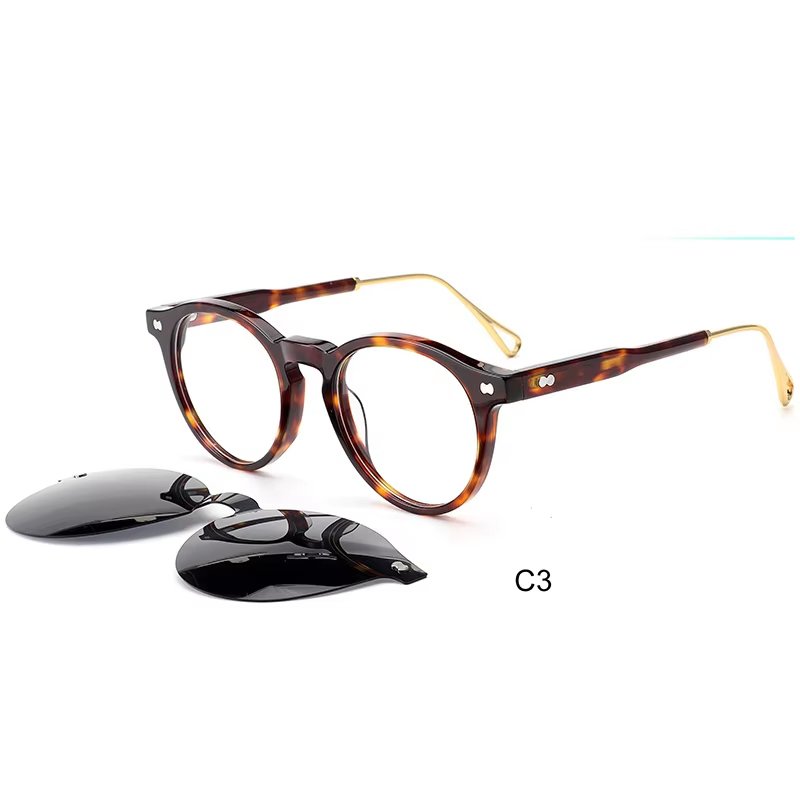 Magnetic Clips Quality Polarized Clip On Sunglasses Clip-On Sun Glasses Fashion Acetate Frames Glasses Sunglasses Custom Logo