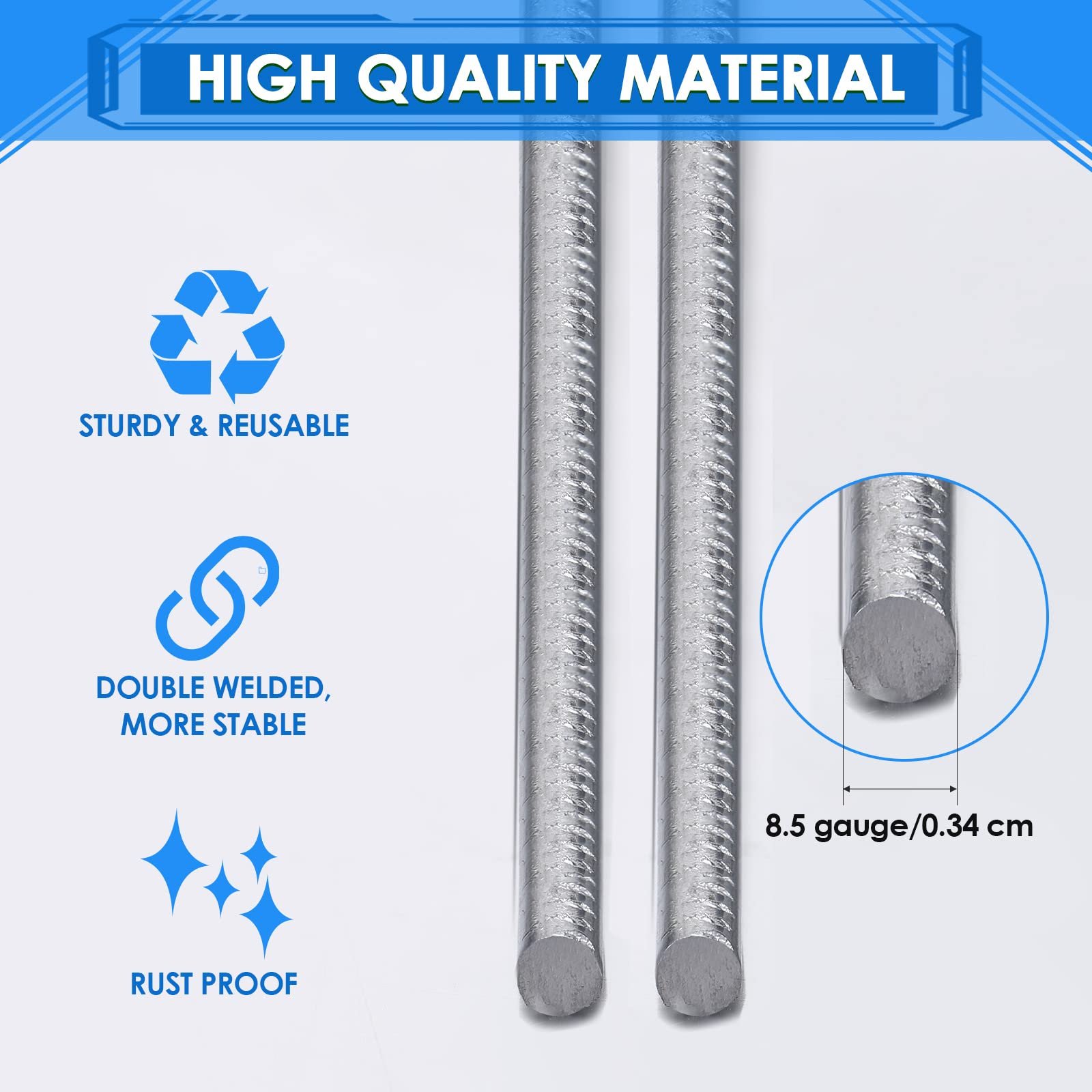20'' x 10'' Metal H Stakes Heavy Duty Frame Wire Stakes Galvanized Lawn Sign Stake for 4mm 5mm Corrugated Advertising Board