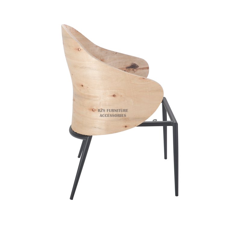 Modern best quality dining chair parts chair mould wooden frame curved board with metal legs for sale