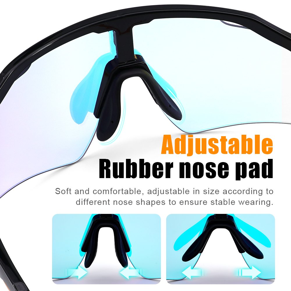 UV400 Protection Photochromic Sports Glasses for Road and Mountain Biking Ultra-Light Polarized Cycling Biking Sunglasses
