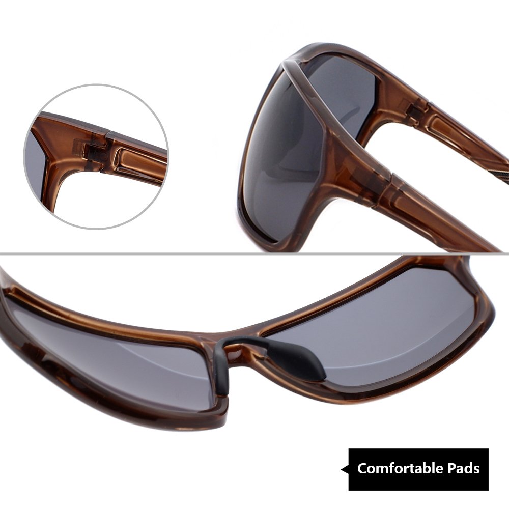 Retro brown frame polarized lenses oem man sports sunglasses custom logo 2023