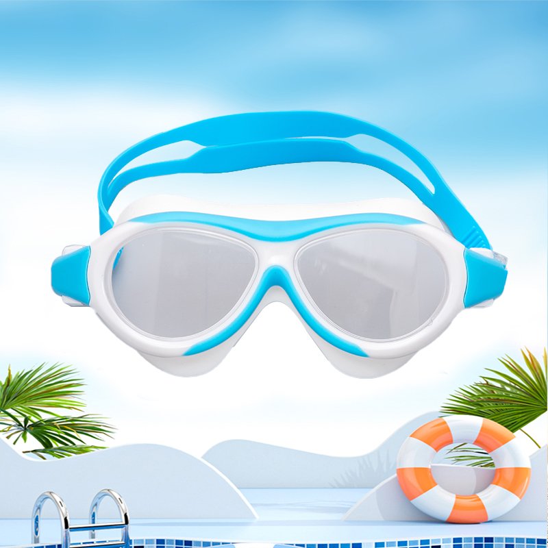 Swimming goggles Anti-fog snorkeling silicone swimming glasses large frame cross-border children's swimming goggles