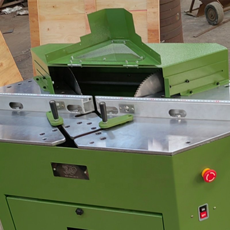 PS frame molding Cut machine 45 degree double saw Wood Aluminum Frame Moulding Pneumatic Cutting Machine