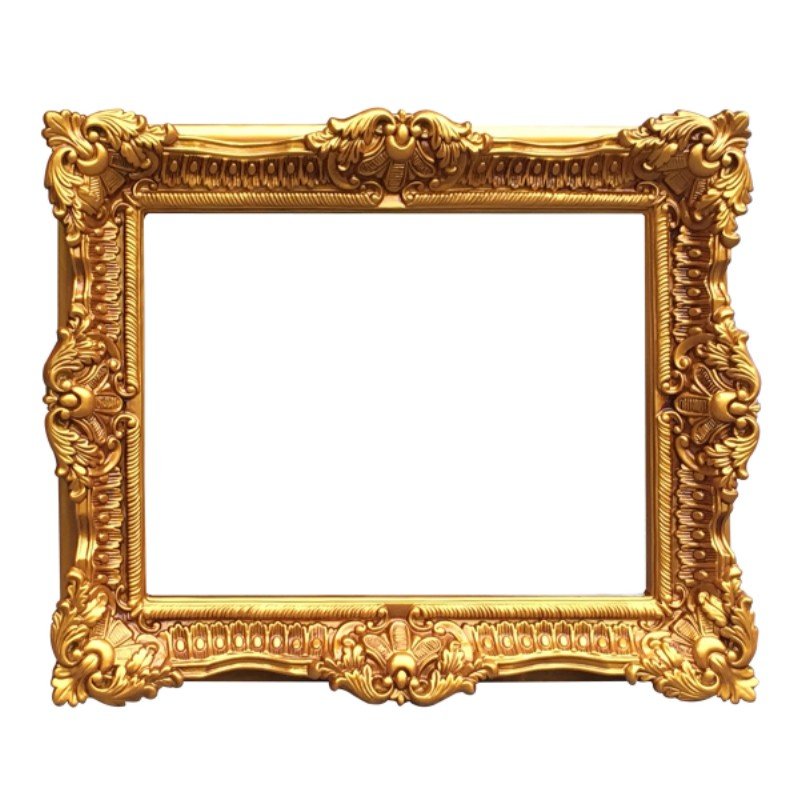 Antique Baroque Style Moulding Frame Rectangular PU Framed Mirror Picture