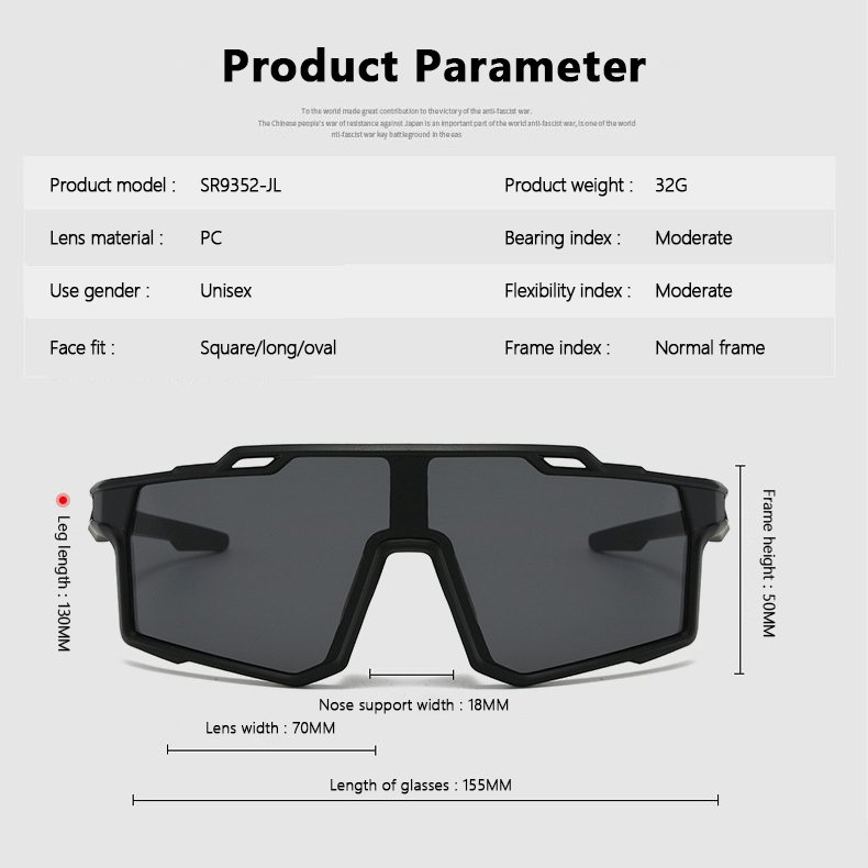 Mirror Eye Protection Outdoor Men Women Sun Glasses UV400 Polarized Eyeglasses Oversized Frame Fishing Bicycle Sport Sunglasses