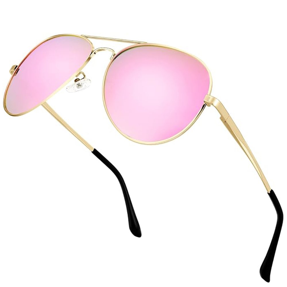 Fashion Polarized Pilot Aviation Sunglasses Men Women Purple Lens Metal Frame Custom Logo Shades Sunglasses For Unisex