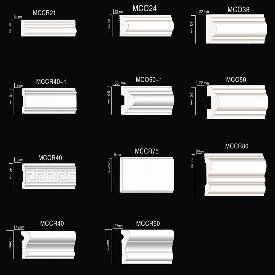 4CM/6CM/8CM Decorative Polystyrene Plastic Foam Chair Rails Wall Corner Moulding