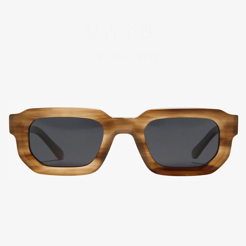 2409 Square Vintage Acetate Polarized Sun Glasses Large Frame Sunglasses Customized Men Women Shades Uv400