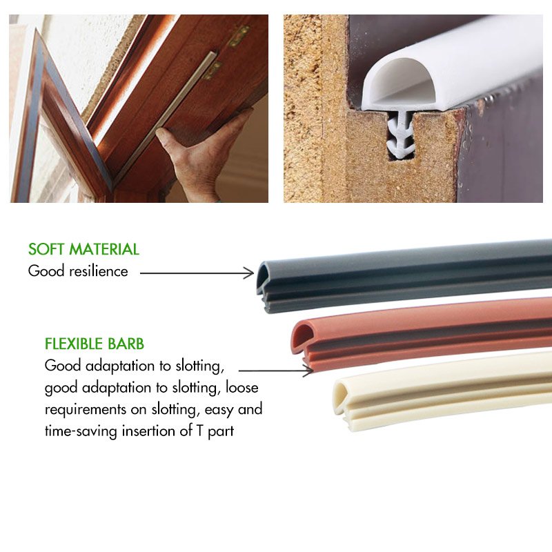 TPE silicone rubber slot window wooden door frame soundproof dustproof sealing strip
