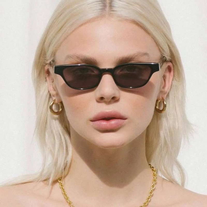 New Small Cat Eye Jelly Color Sunglasses Women Fashion Gradient Shades UV400 Men Retro Trending Tea Sun Glasses