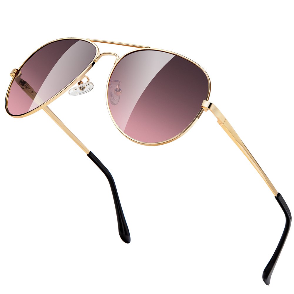 Wholesale Trendy Luxury Aviation Double Bridge Pilot Aviation Sunglasses Polarized Uv400 Metal Sunglasses For Men