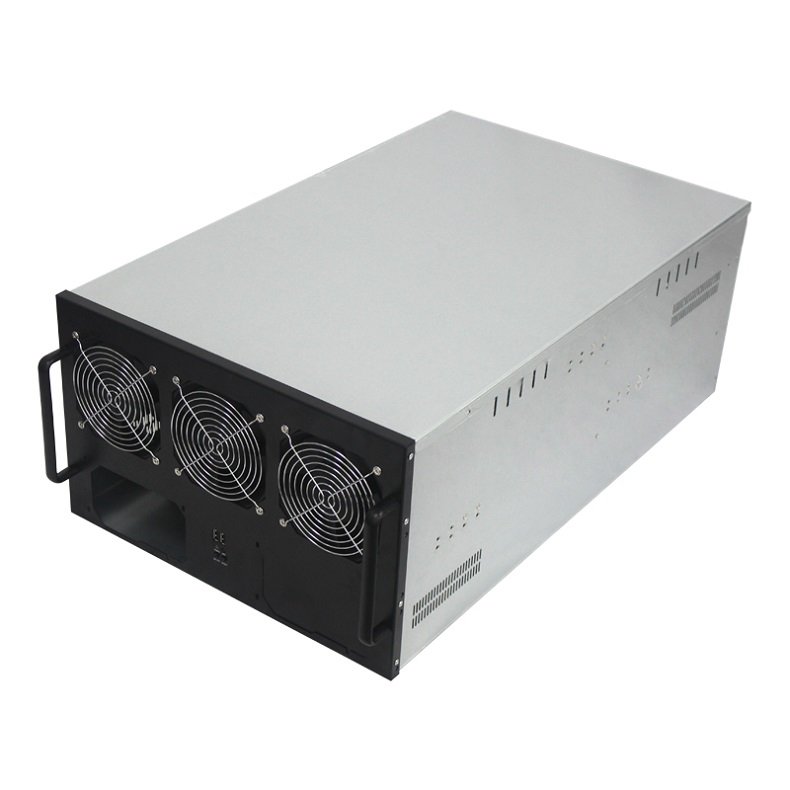 6 GPU 8GPU 13GPU Rig Frame Server Chassis Nine 12cm Fan Server Case