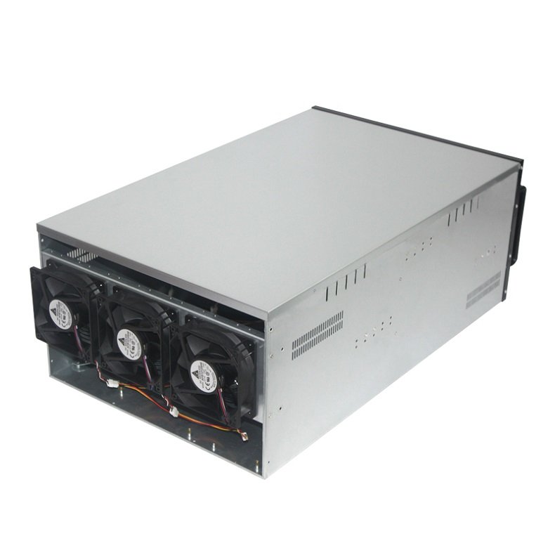 6 GPU 8GPU 13GPU Rig Frame Server Chassis Nine 12cm Fan Server Case