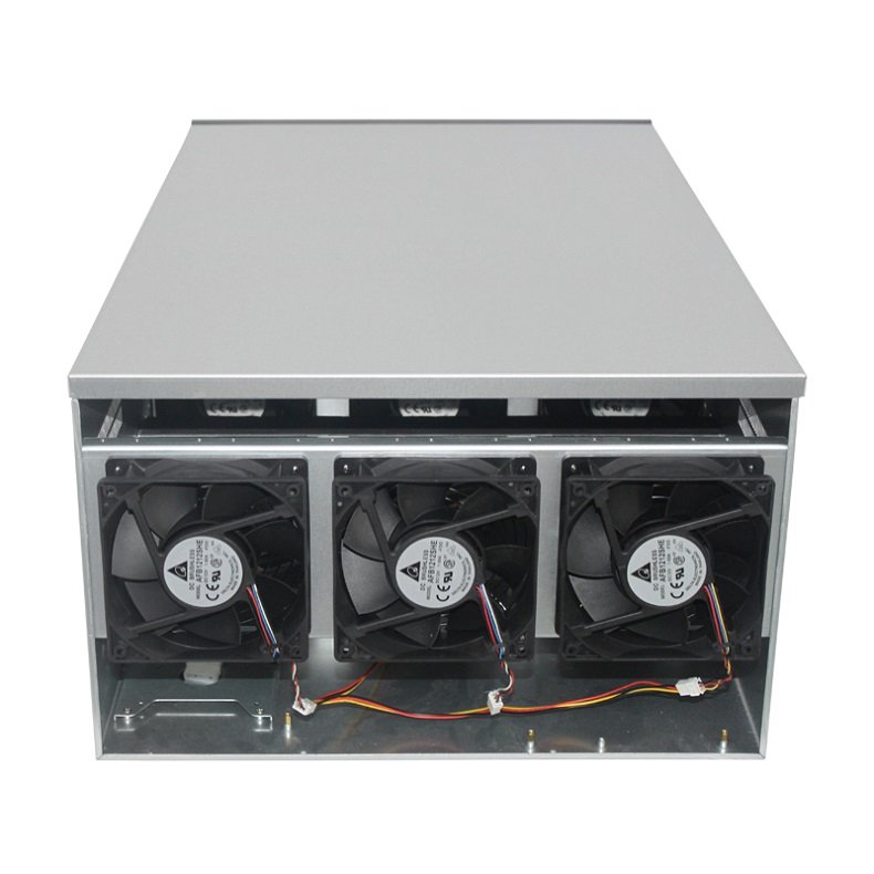 6 GPU 8GPU 13GPU Rig Frame Server Chassis Nine 12cm Fan Server Case