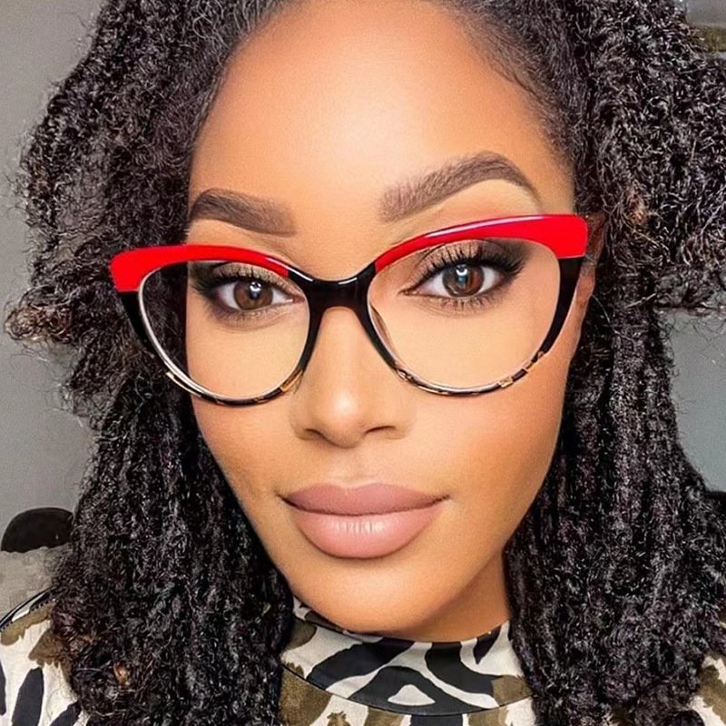 2024 Trendy Tr90 Anti Blue Light Blocking Eyeglasses Frame Ladies Luxury Designer Retro Optical Glasses Frame Women