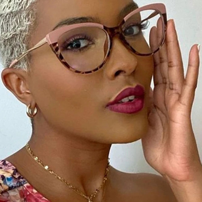 2024 Trendy Tr90 Anti Blue Light Blocking Eyeglasses Frame Ladies Luxury Designer Retro Optical Glasses Frame Women