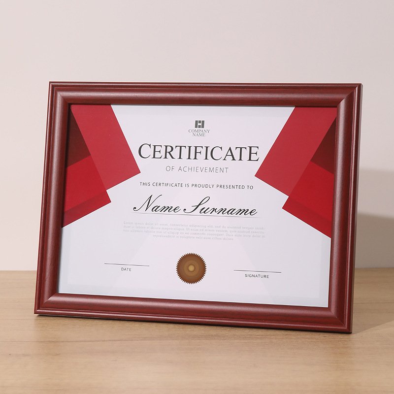 2024 Solid wood business license original frame A4 picture hanging wall pendulum table certificate f