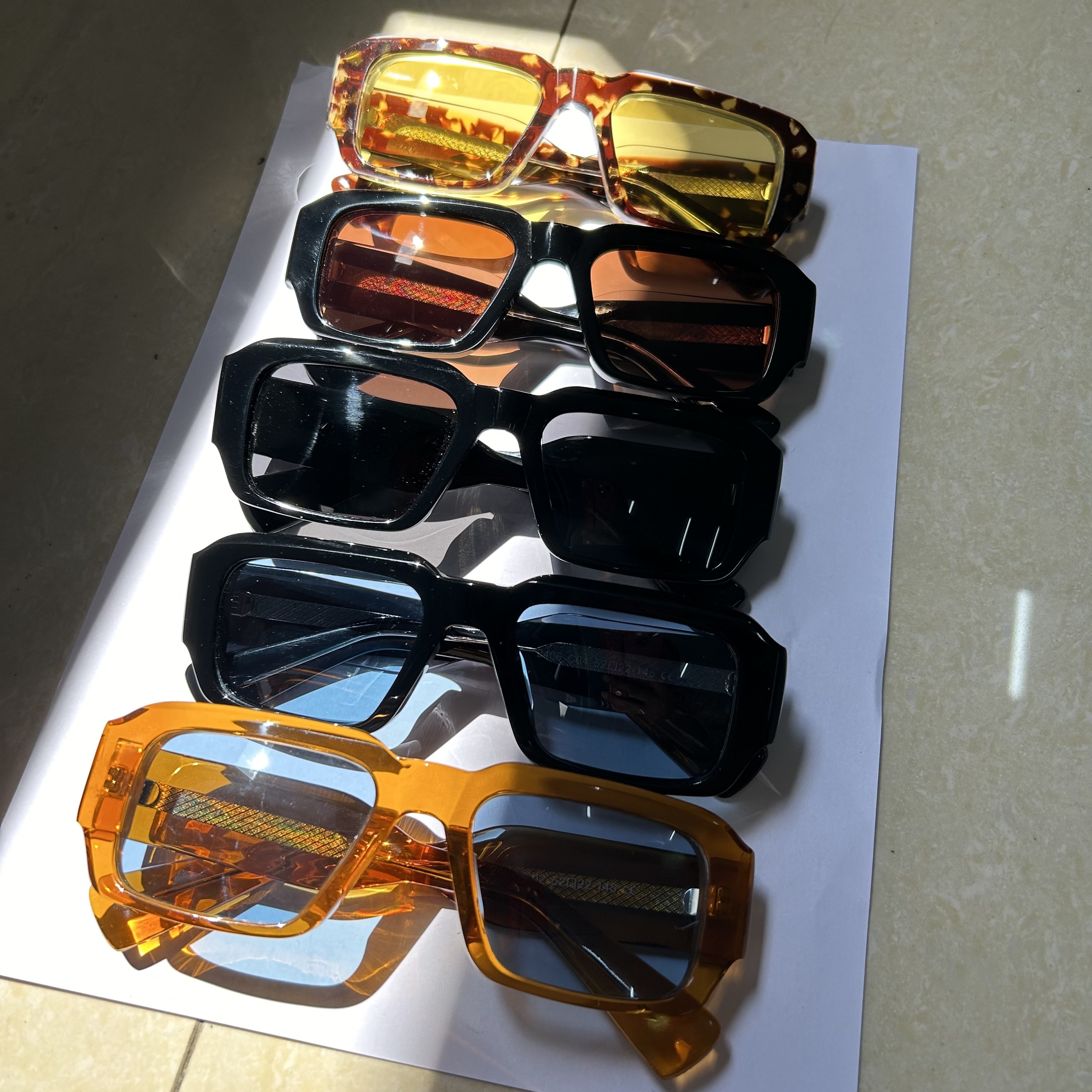 LBAshades 2406 Luxury Polarized Vintage High Quality Square Thick Frames Handmade Custom Acetate Sunglasses Women Men