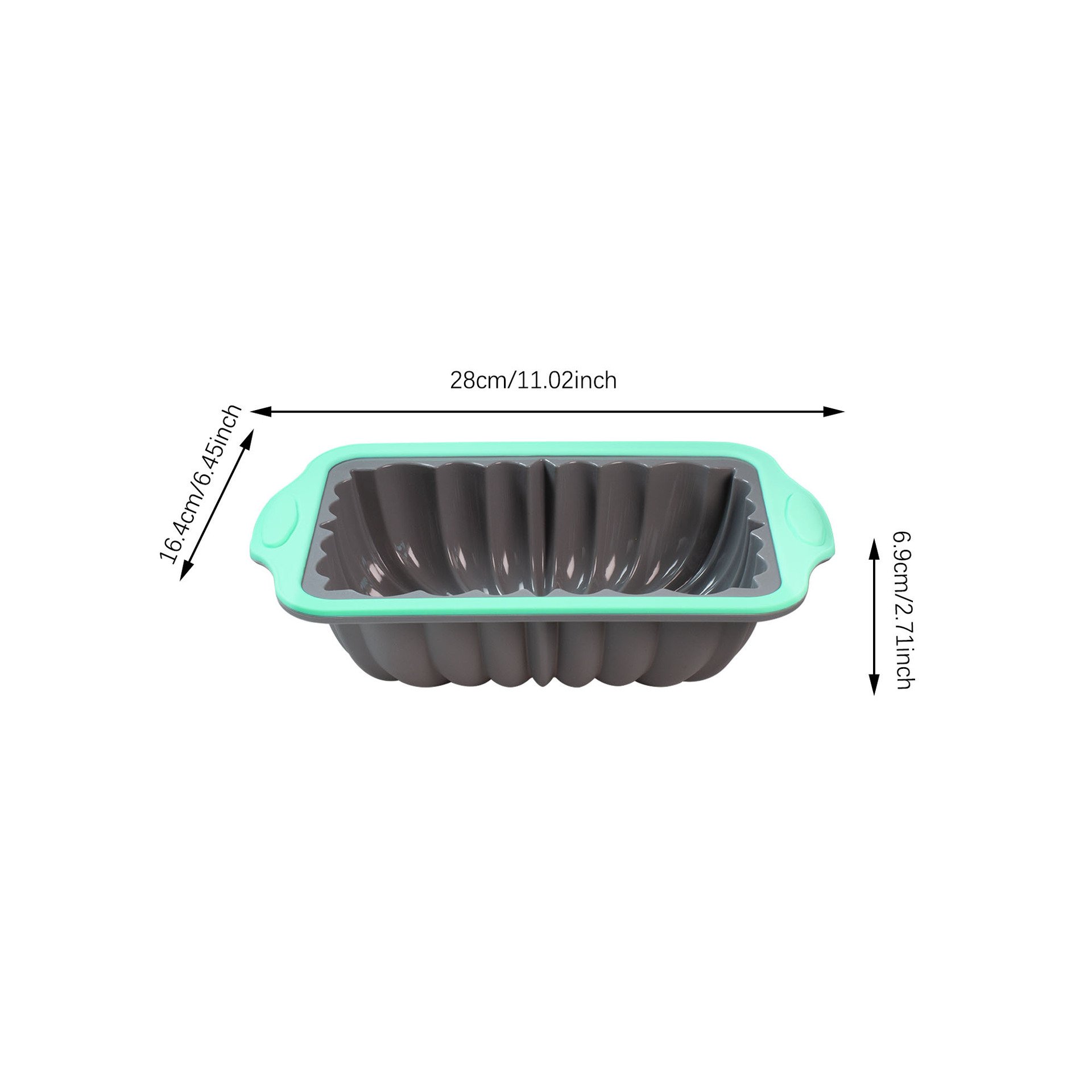 Medium Eco-Friendly Silicone Cake Mould New Model Bicolor Hard Frame Fluted Loaf Pan Embossing Logo Wedding Parties Muffin Tools