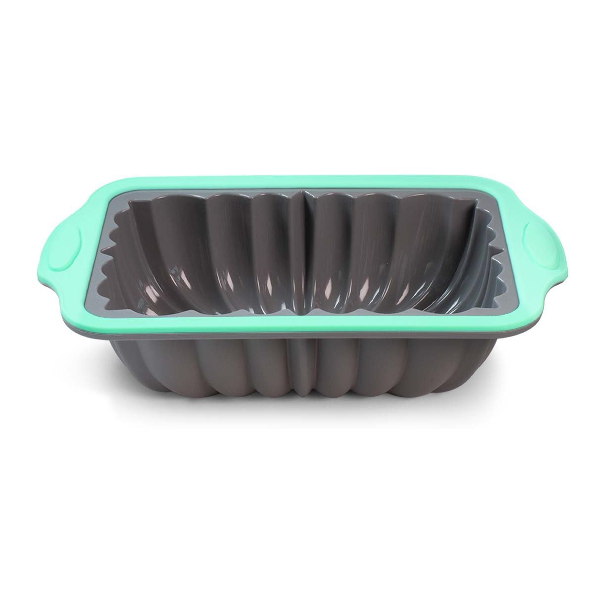 Medium Eco-Friendly Silicone Cake Mould New Model Bicolor Hard Frame Fluted Loaf Pan Embossing Logo Wedding Parties Muffin Tools