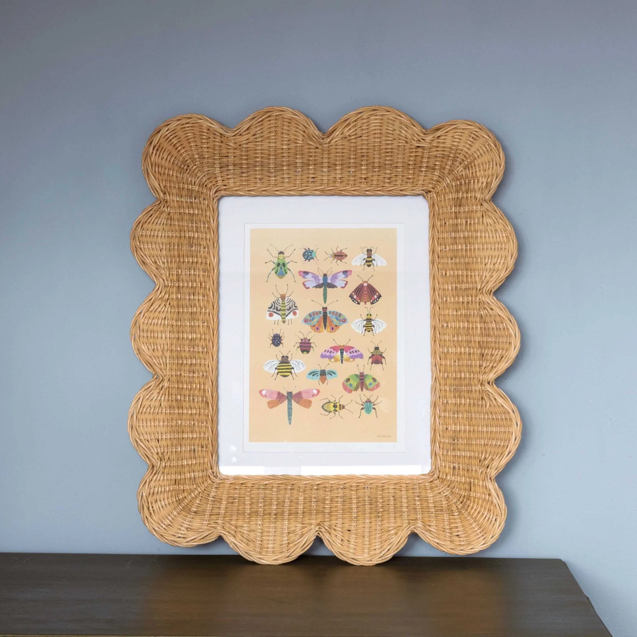 Rattan Petal Edge Picture Frame Delightful Rattan Picture Stand Home Decor Wall Display