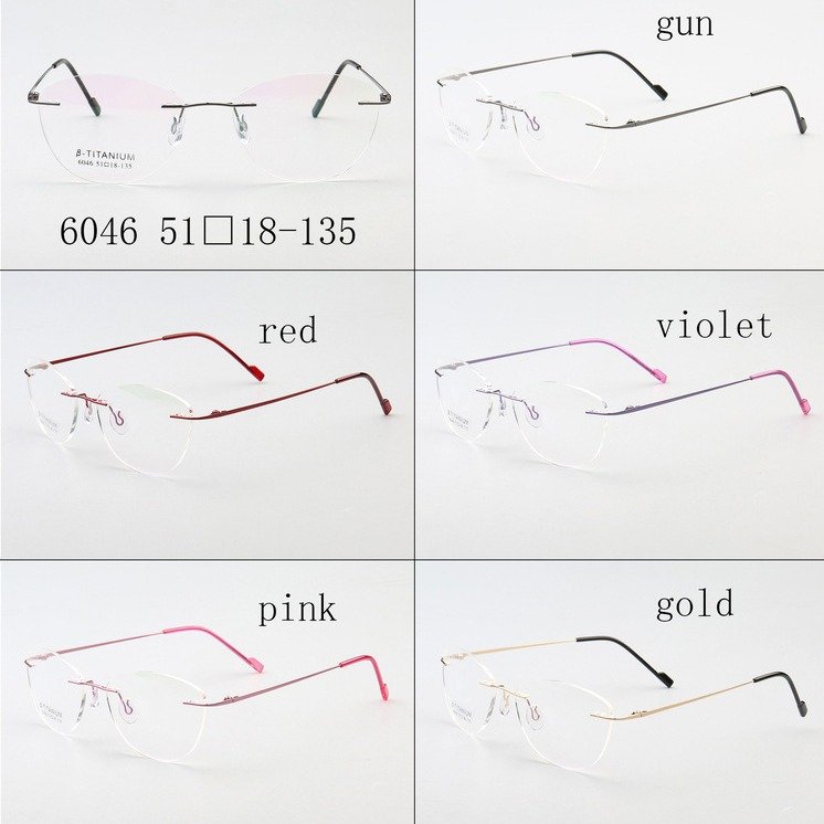 Simple Design Eyewear Rimless Metal Frame High Quality Business Eye Glasses