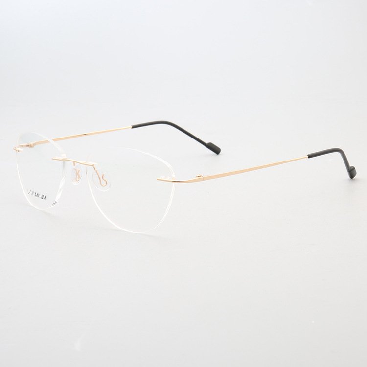 Simple Design Eyewear Rimless Metal Frame High Quality Business Eye Glasses