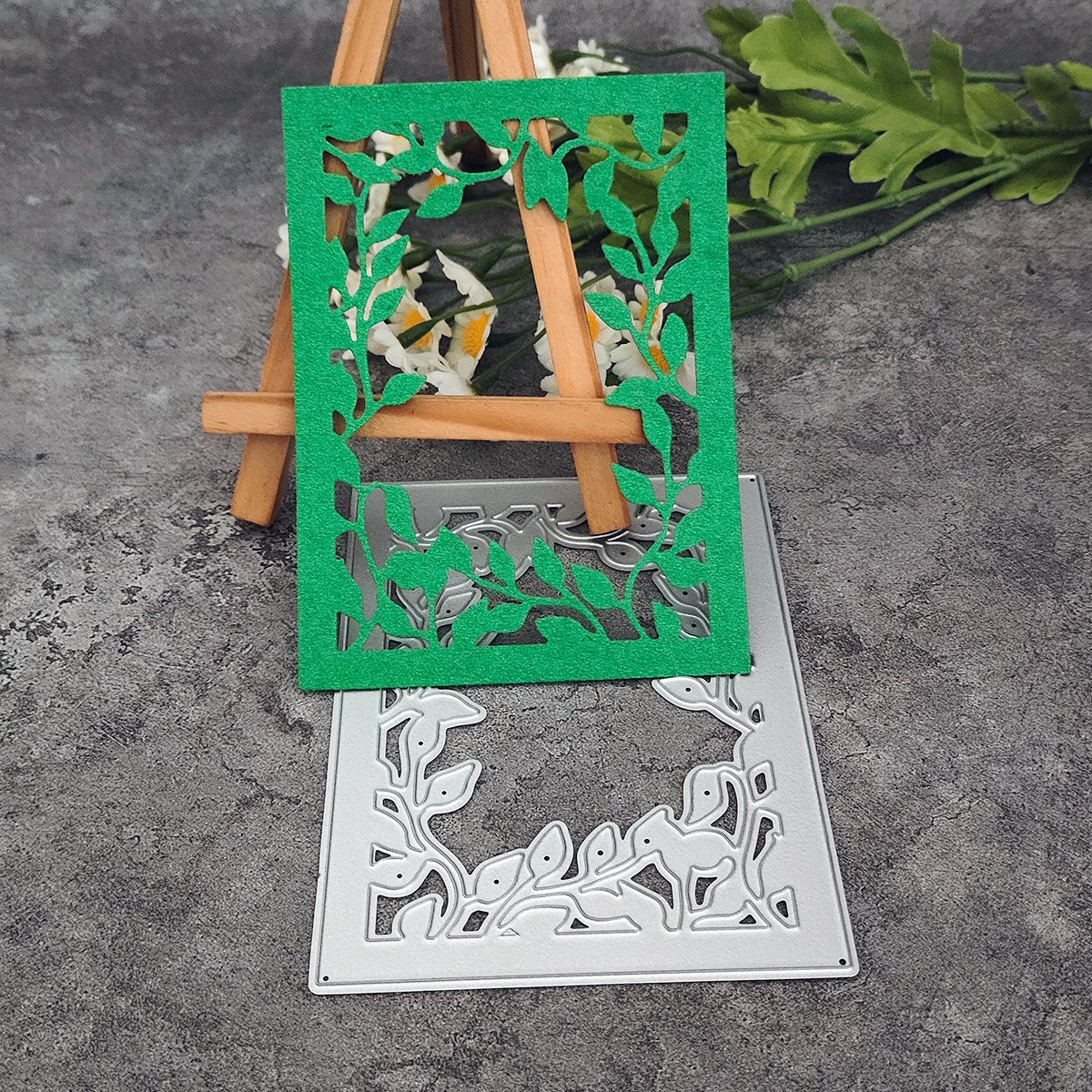 AAGU New Metal Cutting Dies Mould Scrapbooking Craft Cutting Die Background Card Leaf Frame Rectangle Craft Paper Cutters