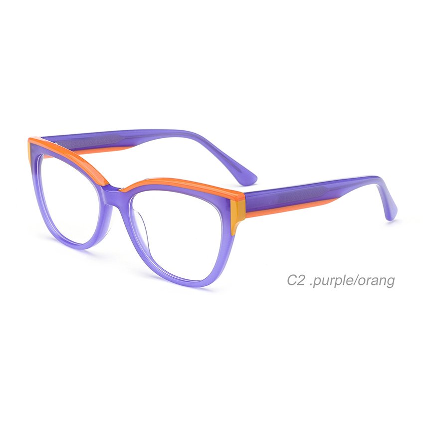 Factory Direct LM2321 Color Blocked Male And Female Cat Eye High Quality Acetate Optical Glasses Frame