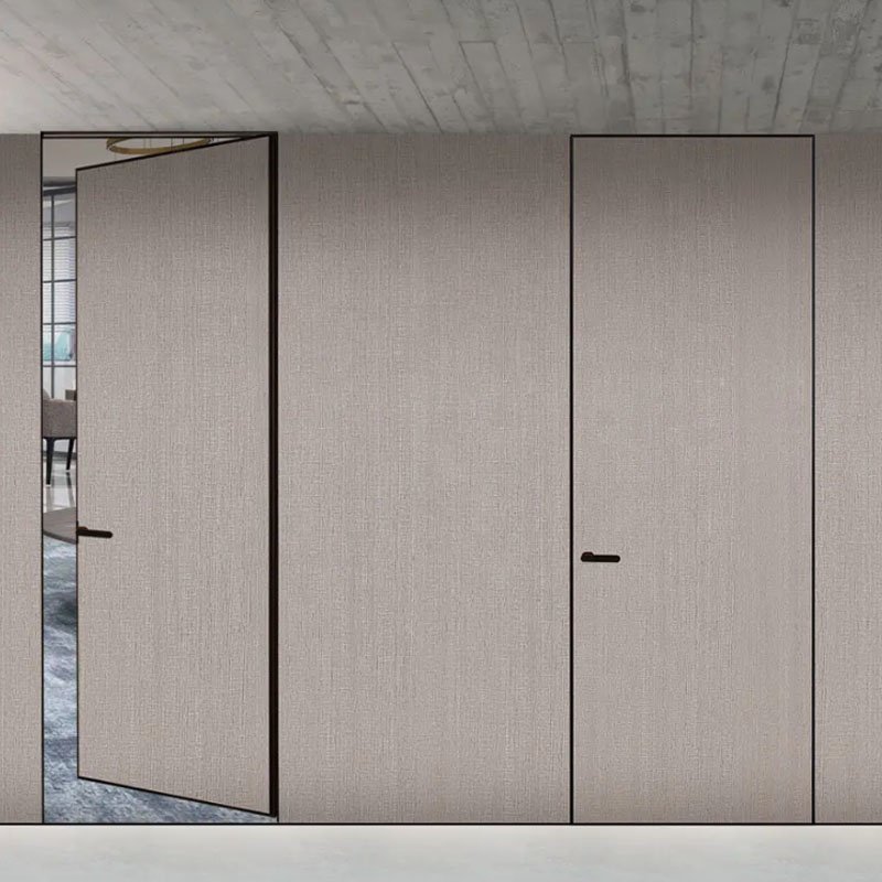 Modern Wood Interior Invisible Frameless Concealed Interior Bedroom Wooden Door Swing Frameless Interior Invisible White Door
