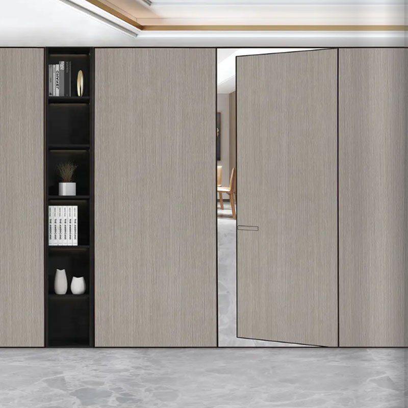 Modern Wood Interior Invisible Frameless Concealed Interior Bedroom Wooden Door Swing Frameless Interior Invisible White Door