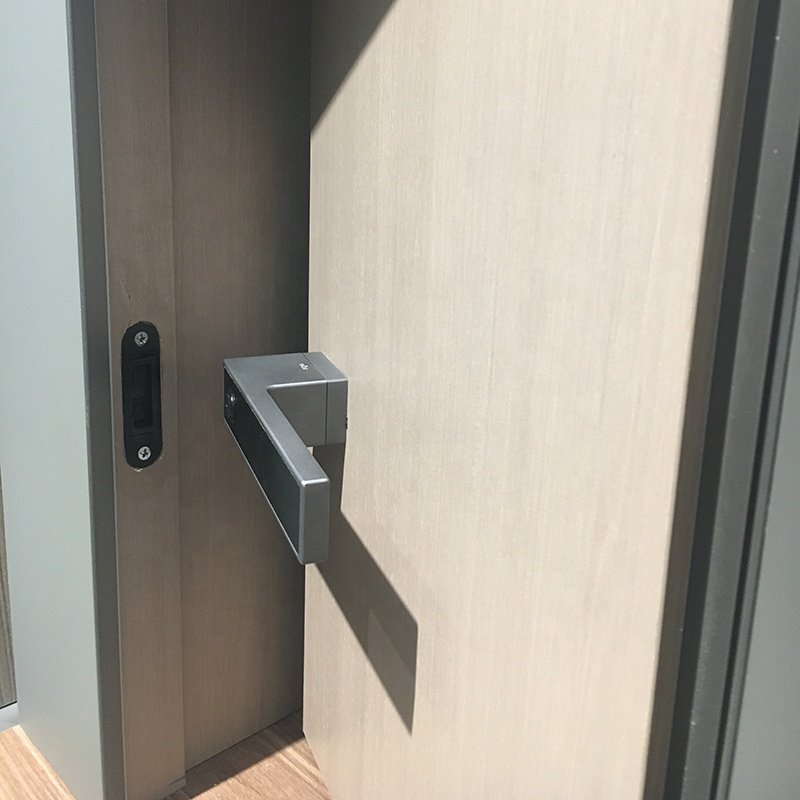 Sample Aluminum Slim Frame Swing Wood Door Custom Melamine Door For Bedroom
