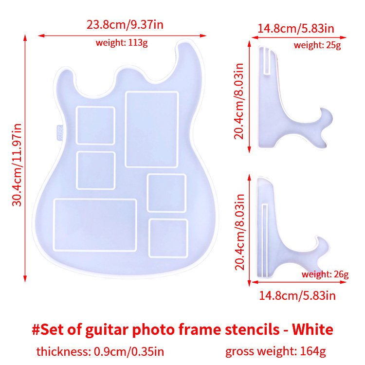 DIY Creative Guitar Photo Frame Silicone Mould Desktop Decoration Wall Decoration Epoxy Resin Mold for Personalized Gifts