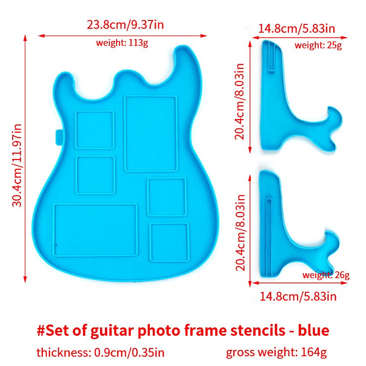 DIY Creative Guitar Photo Frame Silicone Mould Desktop Decoration Wall Decoration Epoxy Resin Mold for Personalized Gifts