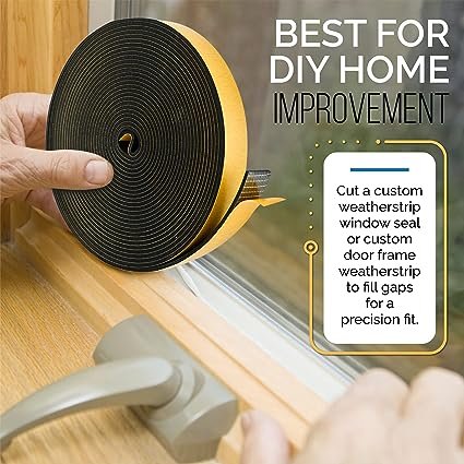 Custom Rubber tape High Density Foam Weather Stripping Door Seal Strip Insulation Tape Roll for Insulating Door Frame, Window